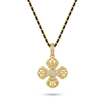 Ormiro Women's Double Vajra Gold Vermeil Pendant Necklace