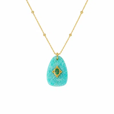 Ormiro Women's Elements Gemstone Talisman Necklace - Green In Blue