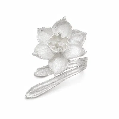 Ormiro Women's First Bloom Daffodil Sterling Silver Ring