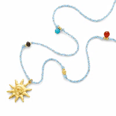 Ormiro Women's Gold Solaris Multi-stone Cord Necklace