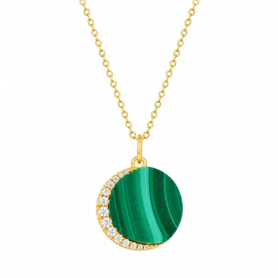 Ormiro Women's Green Emerald Planet Malachite Necklace