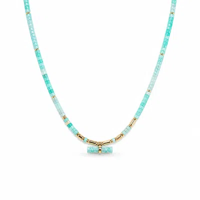 Ormiro Women's Green Hebe Amazonite T-bar Necklace