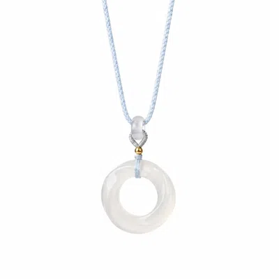 Ormiro Women's Grey Mobius Forever Loop Chalcedony Necklace In Blue