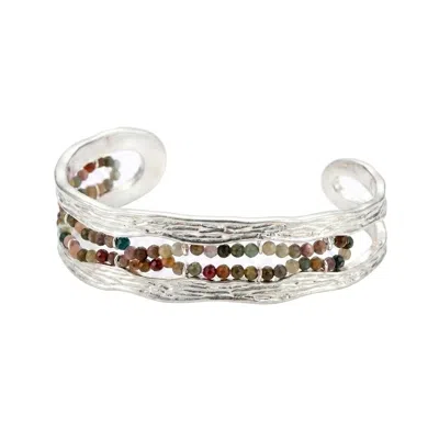 Ormiro Women's Mayan Multi-stone Cuff Bracelet