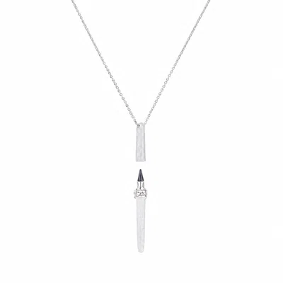 Ormiro Women's Muse Silver Pen Necklace