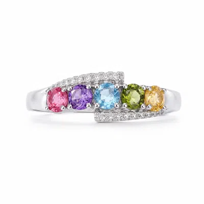 Ormiro Women's Pocket Rainbow Tourmaline Gemstone Ring