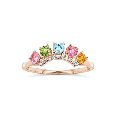 Ormiro Women's Rainbow Crown Tourmaline Ring In Multi