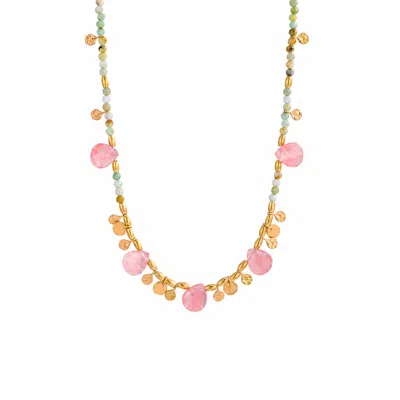 Ormiro Women's Salt & Petals Australian Jade & Watermelon Quartz Beaded Necklace In Multi