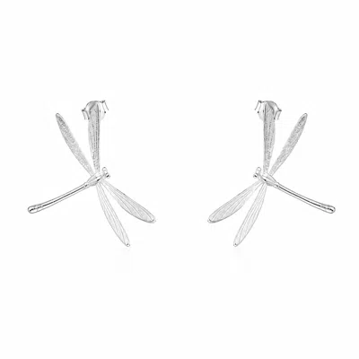Ormiro Women's Silver Dragonfly Whisper Earrings