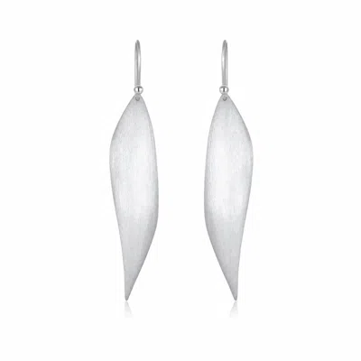 Ormiro Women's Silver Wind Leaf Earrings