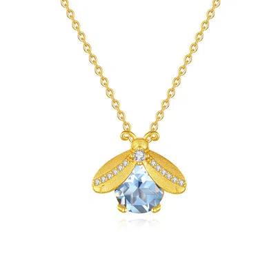 Ormiro Women's Summer Firefly Blue Topaz Gold Vermeil Necklace