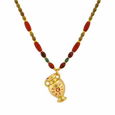 Ormiro Women's Sunkeeper Amphora Carnelian Beaded Necklace In Brown/red/yellow