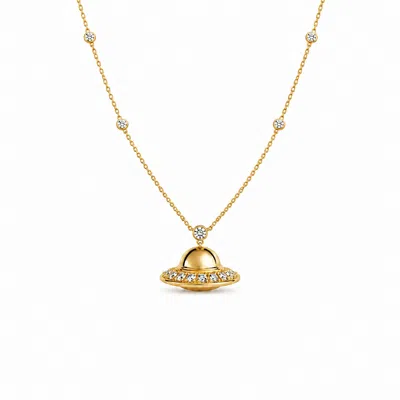 Ormiro Women's Ufo Necklace In Solid Gold & Diamonds