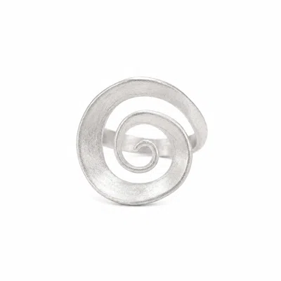 Ormiro Women's Vortex Sterling Silver Spiral Ring In Metallic
