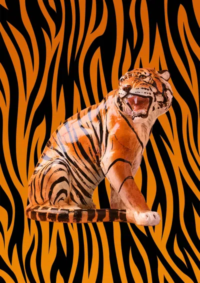 Ornament Art Black / Brown Tiger Overload Giclée Photo Print