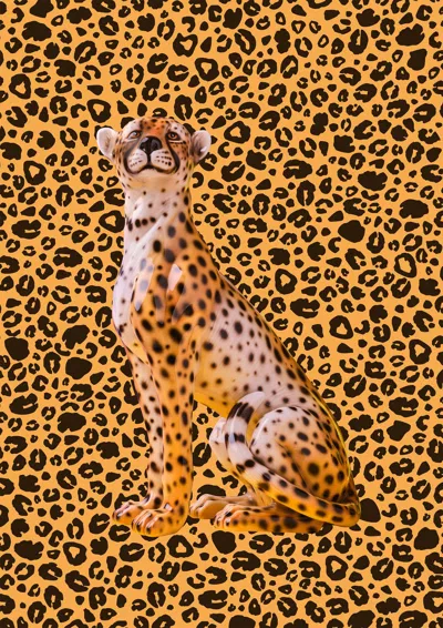 Ornament Art Black / Yellow / Orange Leopard Overload Giclée Photo Print