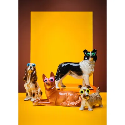 Ornament Art Goggle Eyed Dogs, Yellow Giclée Photo Print.  A One Size