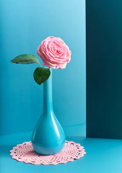 Ornament Art Pink / Purple / Blue Nana's House, Rose Vase Giclée Photo Print