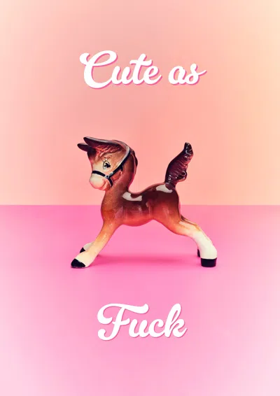 Ornament Art Pink / Purple Cute As Fuck Foal Giclée Photo Print