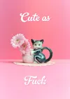 Ornament Art Pink / Purple Cute As Fuck Kitty Giclée Photo Print