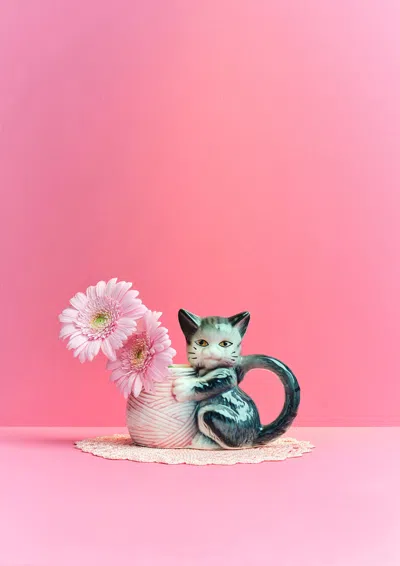 Ornament Art Pink / Purple Nana's House, Kitty Jug Giclée Photo Print