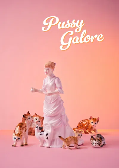 Ornament Art Pink / Purple Pussy Galore  Cat Lady Giclée Photo Print