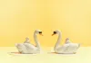 Ornament Art Yellow / Orange / White Reflected Swans, Yellow Mood Giclée Photo Print