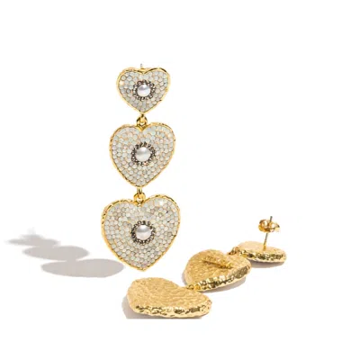 Ornare The Label Women's Gold Belinda Earrings – White Opal In Multi