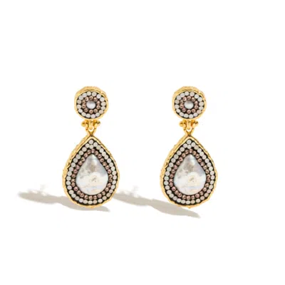 Ornare The Label Women's Gold Helen Earrings – Pearl In Multi
