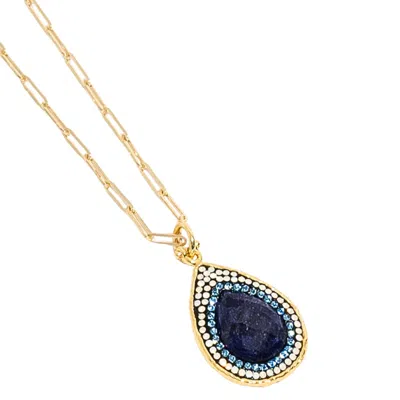 Ornare The Label Women's Gold Helen Necklace - Sapphire