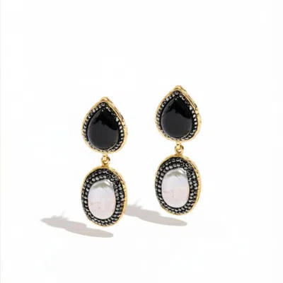 Ornare The Label Women's Gold Olivia Earrings – Onyx & Pearl