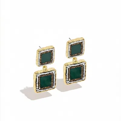 Ornare The Label Women's Gold Stella Earrings – Green Agate