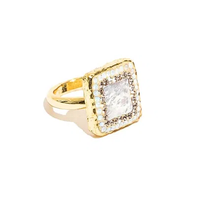 Ornare The Label Women's Gold Stella Ring – Pearl