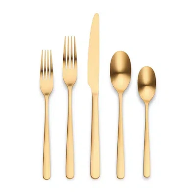 Ornative Aabbye 20-pc. Flatware Set In Gold