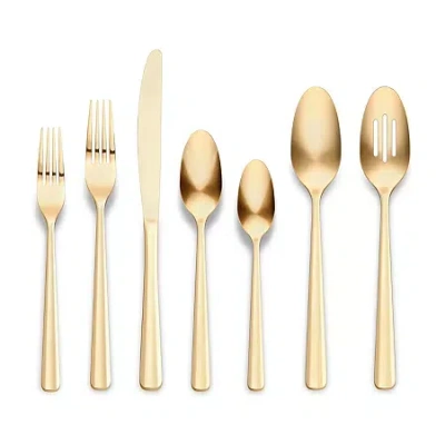 Ornative Alicja 42-pc. Flatware Set & Caddy In Gold