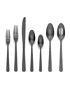 Ornative Alicja Service For 8 42 Piece Flatware Set With Wire Caddy In Black