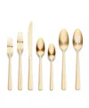 Ornative Alicja Service For 8 42 Piece Flatware Set With Wire Caddy In Gold