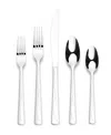 Ornative Jara Mirror Service For 8 42 Piece Flatware Set With Wire Caddy In Silver
