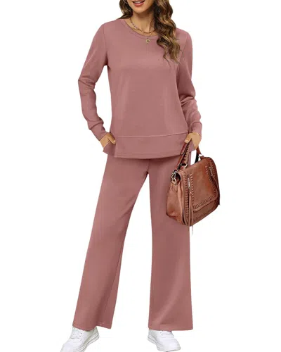 Orniya 2pc Blouse & Pant Set In Pink
