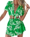 Orniya 2pc Blouse & Short Set In Green