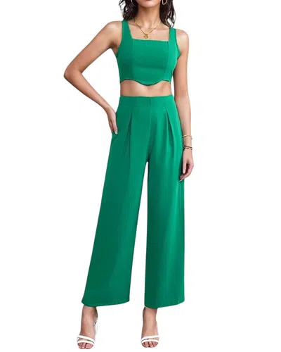 Orniya 2pc Top & Pant Set In Green