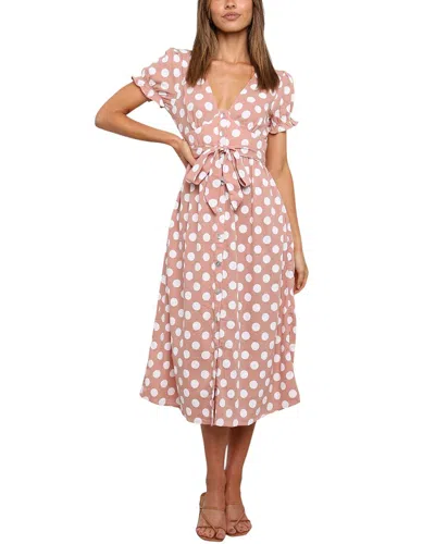 Orniya Dress In Pink & White Polka Dot