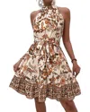 Orniya Linen Mini Dress In Brown