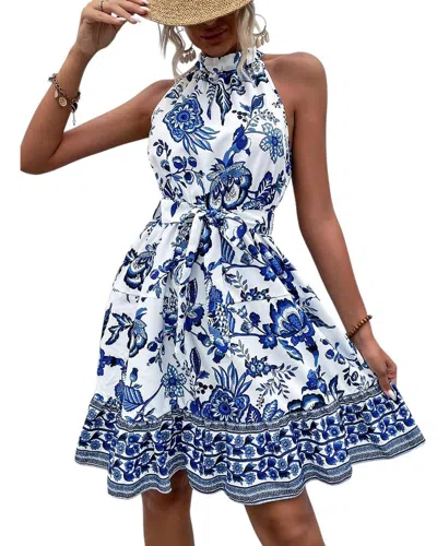 Orniya Linen Mini Dress In Blue
