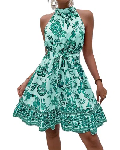 Orniya Linen Mini Dress In Green