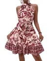 Orniya Linen Mini Dress In Brown