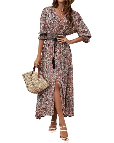 Orniya Midi Dress In Brown