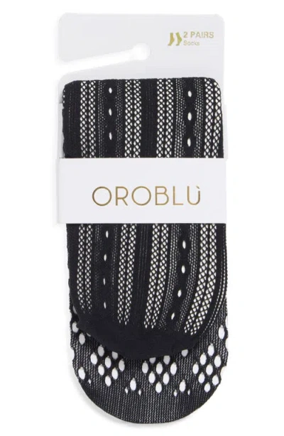 Oroblu 2-pack Twins Mesh Socks In Black