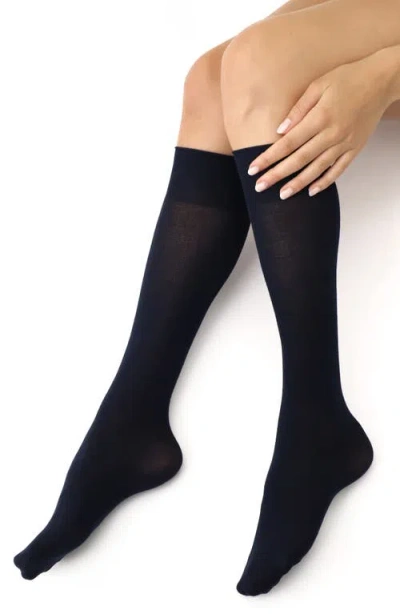 Oroblu Cheryl Knee High Socks In Blue 11