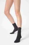 Oroblu Diamond Rib Crew Socks In Black